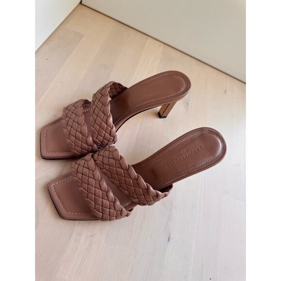 Lafayette 148 N Y  taupe Maracella kitty Heel Sandal Mule size 36.5 / US 6 - Picture 3 of 10